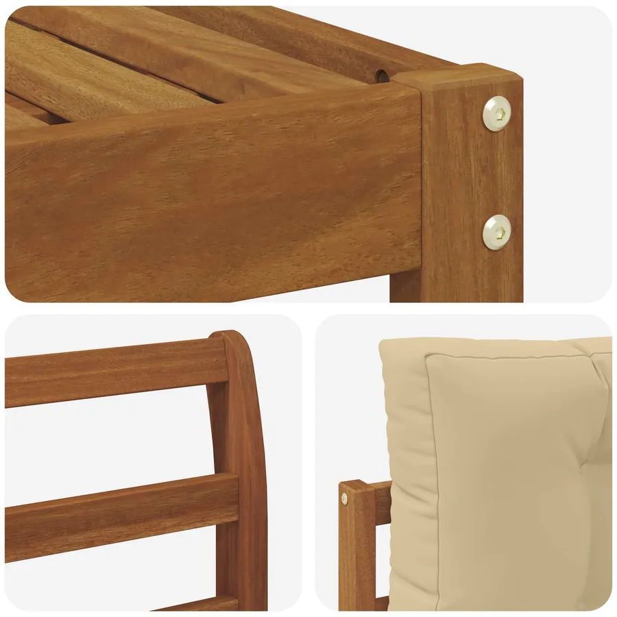 Ensemble de canapés d'extérieur 6 pcs Naturel et Beige - 6