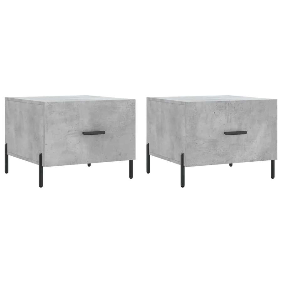 Tables basses 2 pcs gris béton 50x50x40 cm bois d'ingénierie - 2