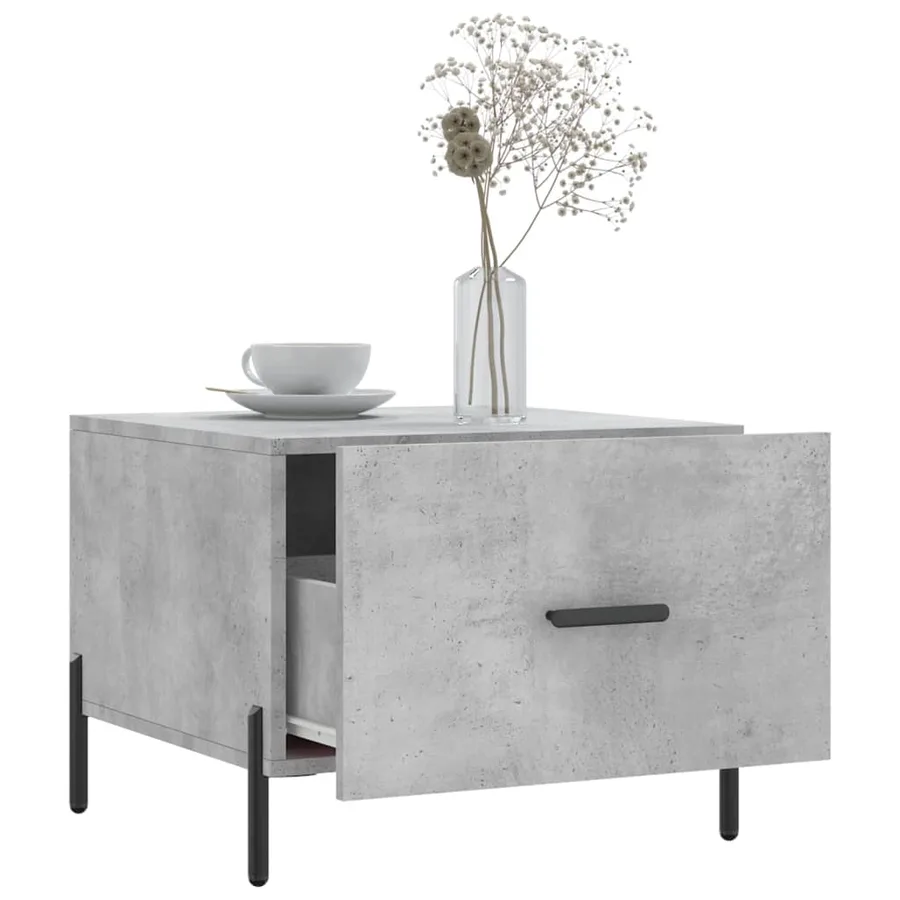 Tables basses 2 pcs gris béton 50x50x40 cm bois d'ingénierie - 4