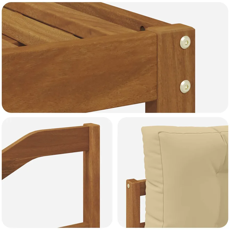 Ensemble de canapés d'extérieur 11 pcs Naturel et Beige - 7