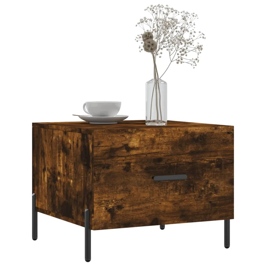 Tables basses 2 pcs chêne fumé 50x50x40 cm bois d'ingénierie - 3