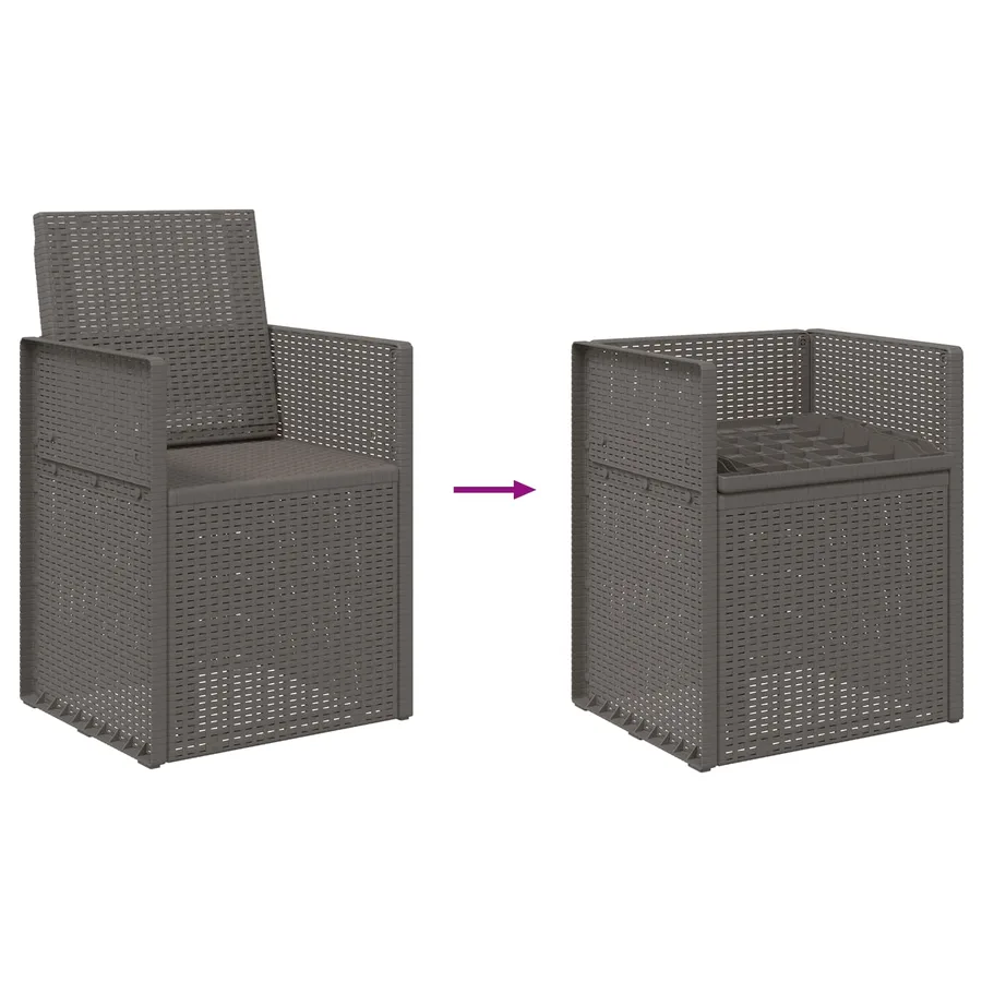 Chaises de jardin salle à manger 2 pcs Gris clair PP - 9