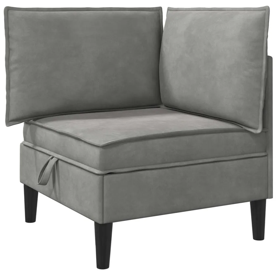 Ensemble de meubles pour le salon 5 pcs Gris clair Velours - 4