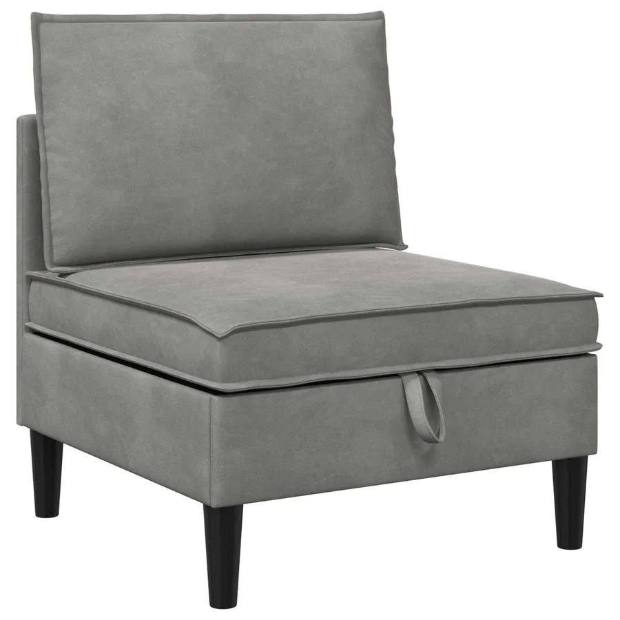 Ensemble de meubles pour le salon 5 pcs Gris clair Velours - 5