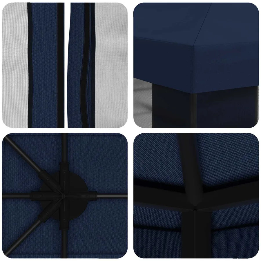 Abri de jardin avec parois 4 × 3 m Bleu Polyester et Acier - 7