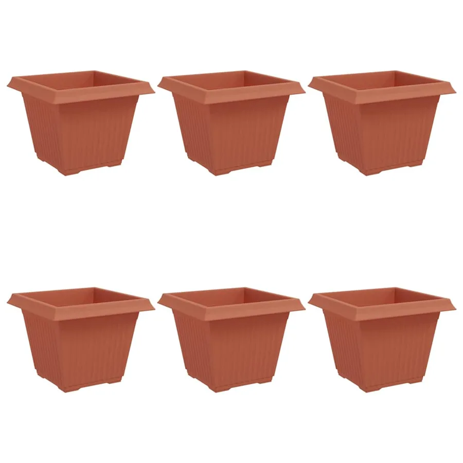Pot de Fleurs Carré 6 pcs Rouge brique 43 x 43 x 33,5 cm - 2