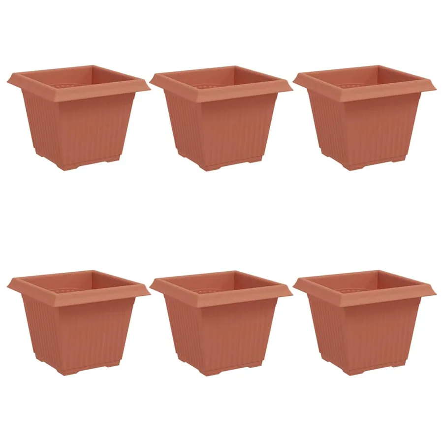Pot de Fleurs Carré 6 pcs Rouge brique 33 x 33 x 26 cm - 2