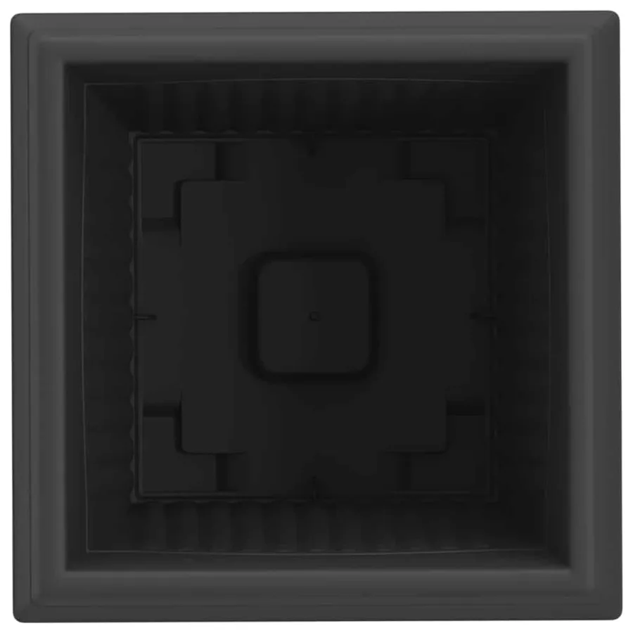Pot de Fleurs Carré 6 pcs Noir 33 x 33 x 26 cm Plastique - 7