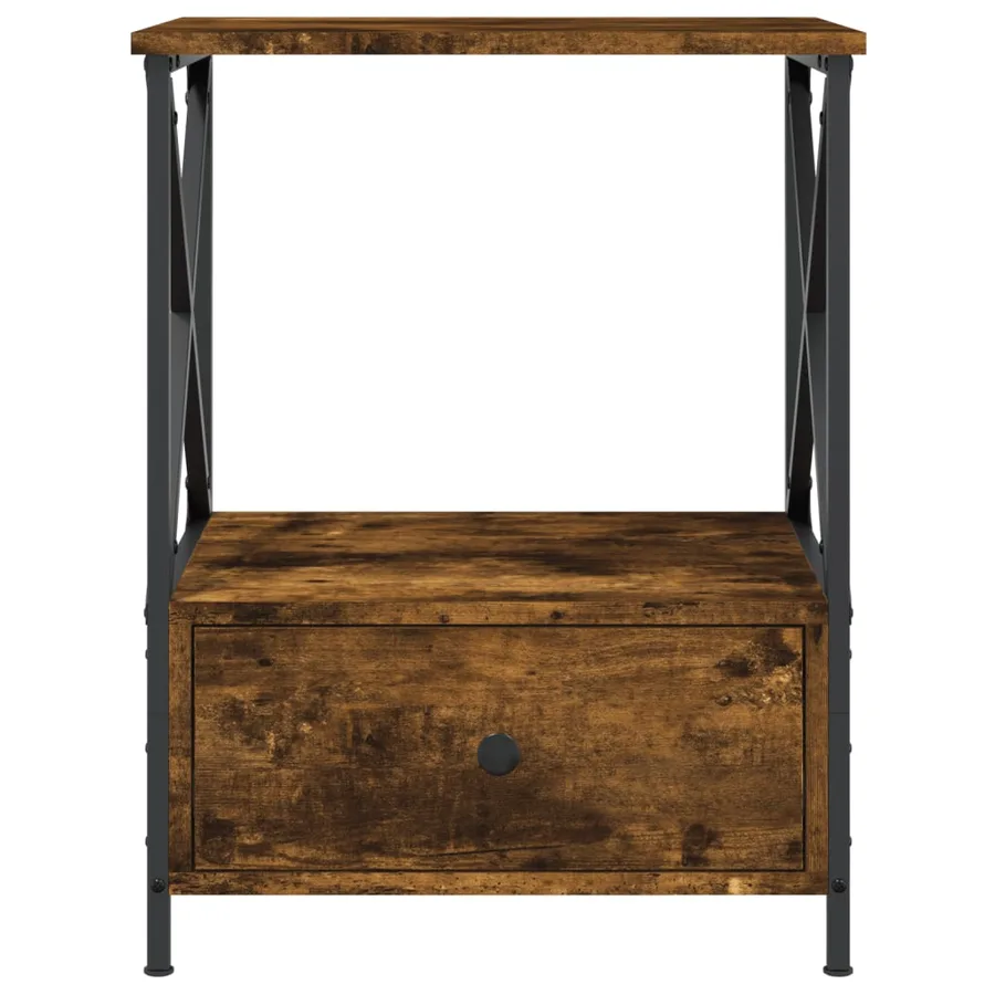 Tables de chevet 2 pcs chêne fumé 50x41x65 cm bois d’ingénierie - 6