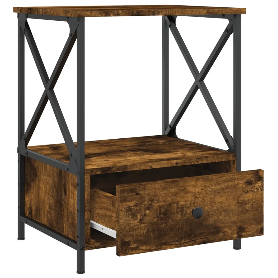 Tables de chevet 2 pcs chêne fumé 50x41x65 cm bois d’ingénierie - 7