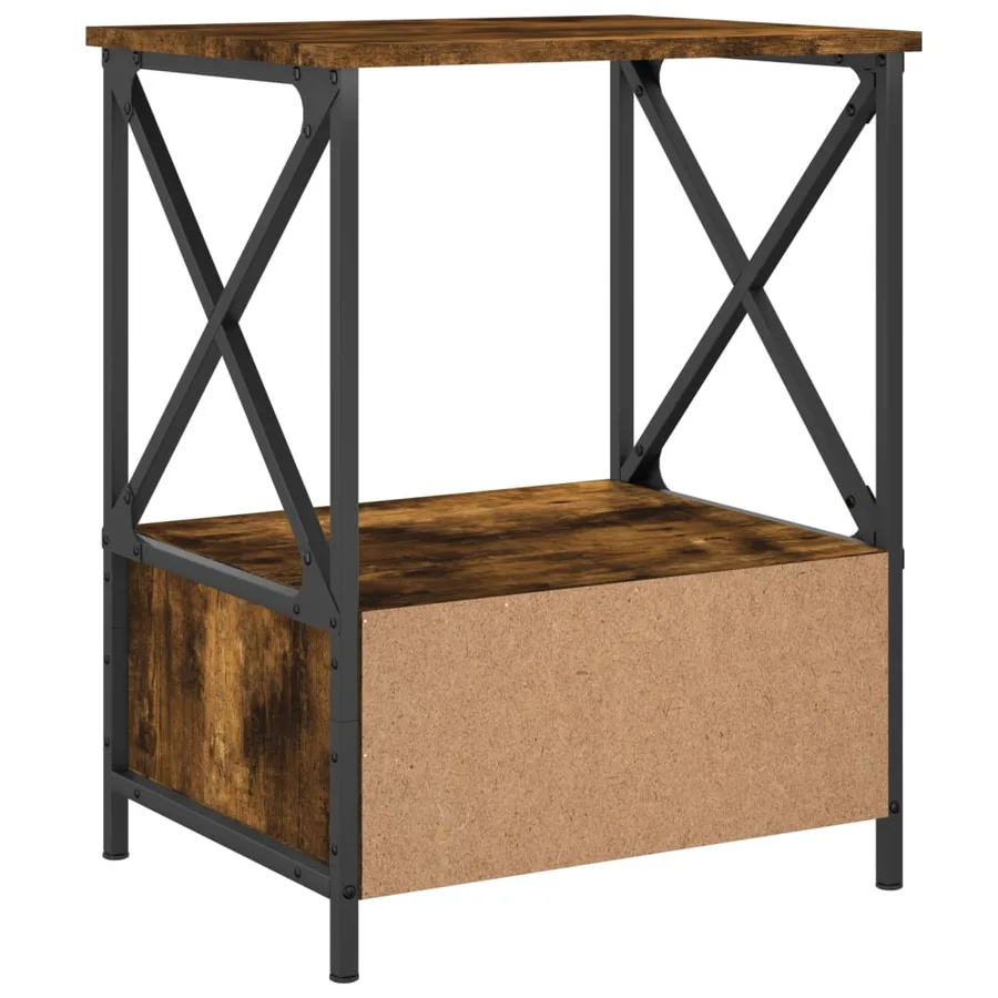 Tables de chevet 2 pcs chêne fumé 50x41x65 cm bois d’ingénierie - 9