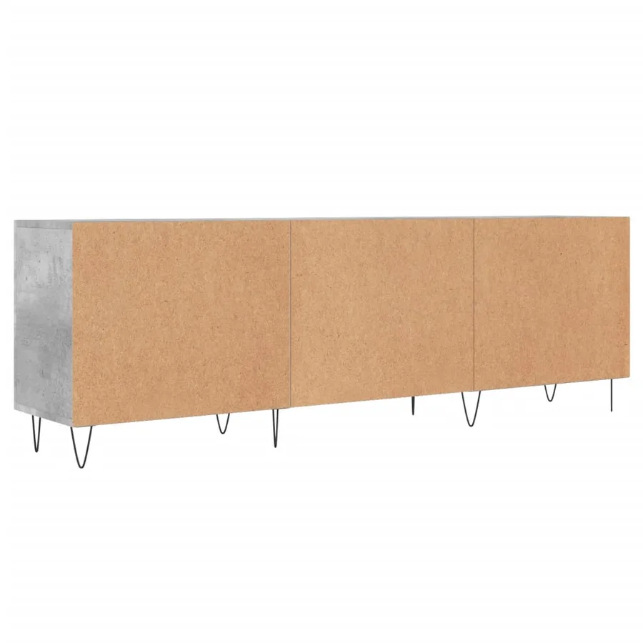 Meuble TV gris béton 150x30x50 cm bois d'ingénierie - 8