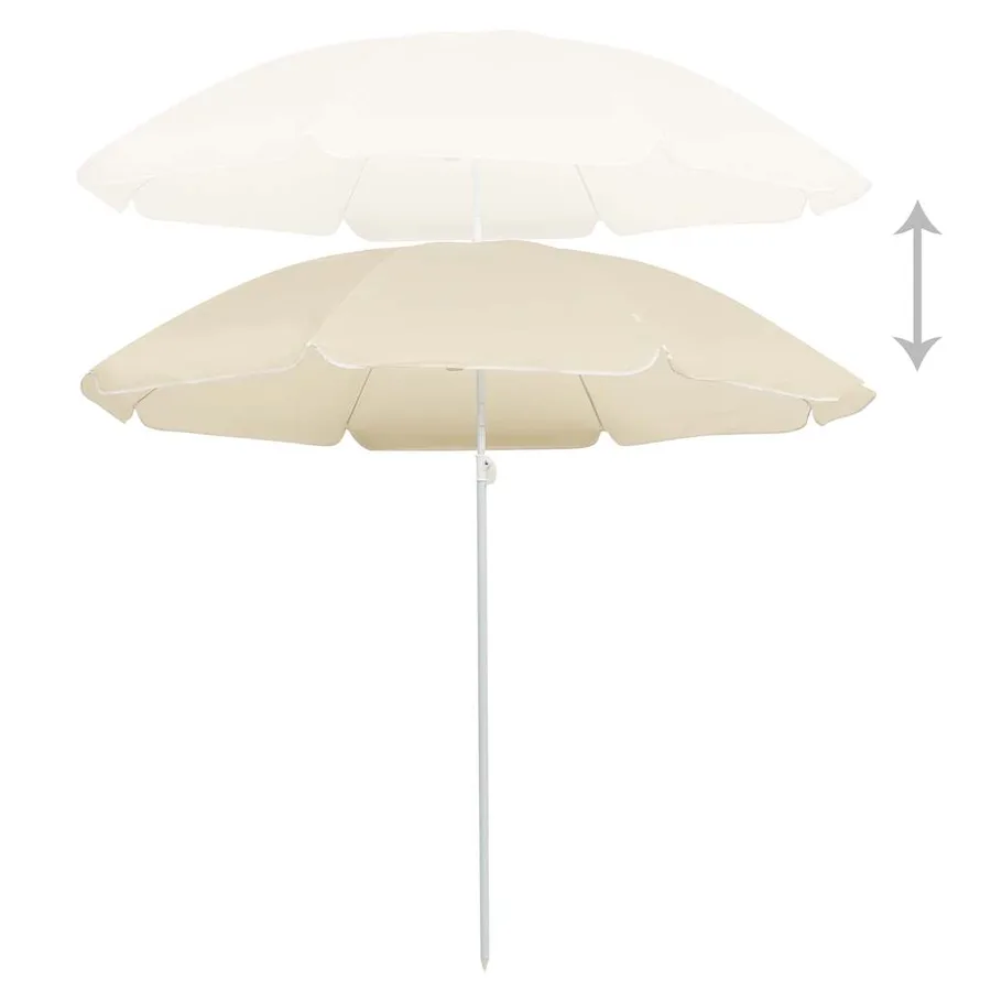 Parasol de jardin avec mât en acier sable 180 cm - 2