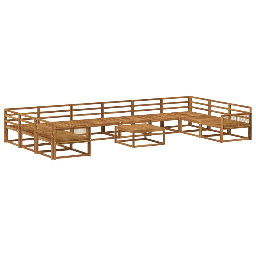 Ensemble de canapés d'extérieur 11 pcs Naturel - 2