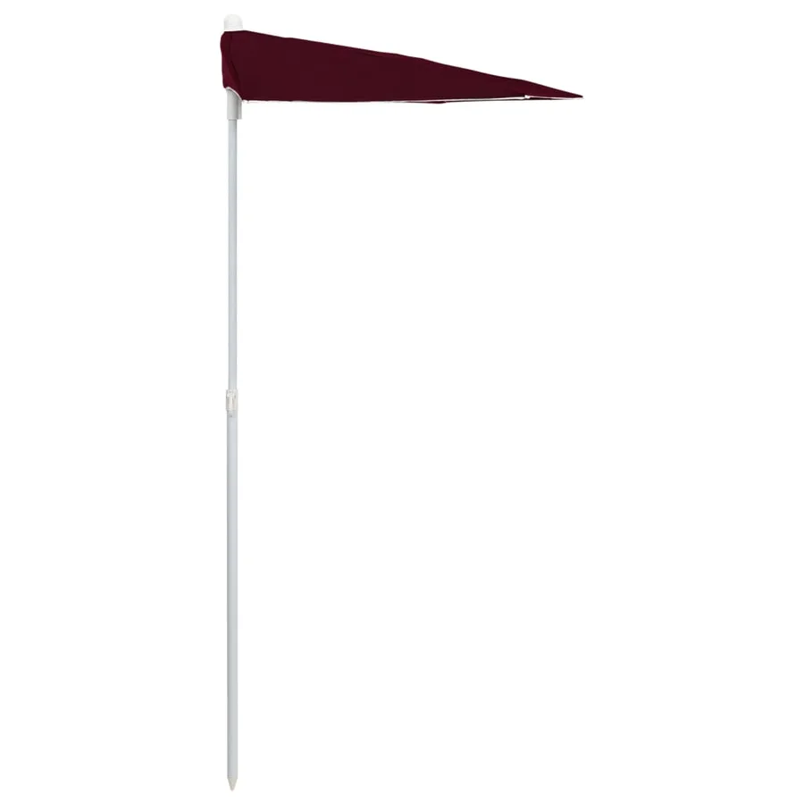 Demi-parasol de jardin avec mât 180x90 cm rouge bordeaux - 5