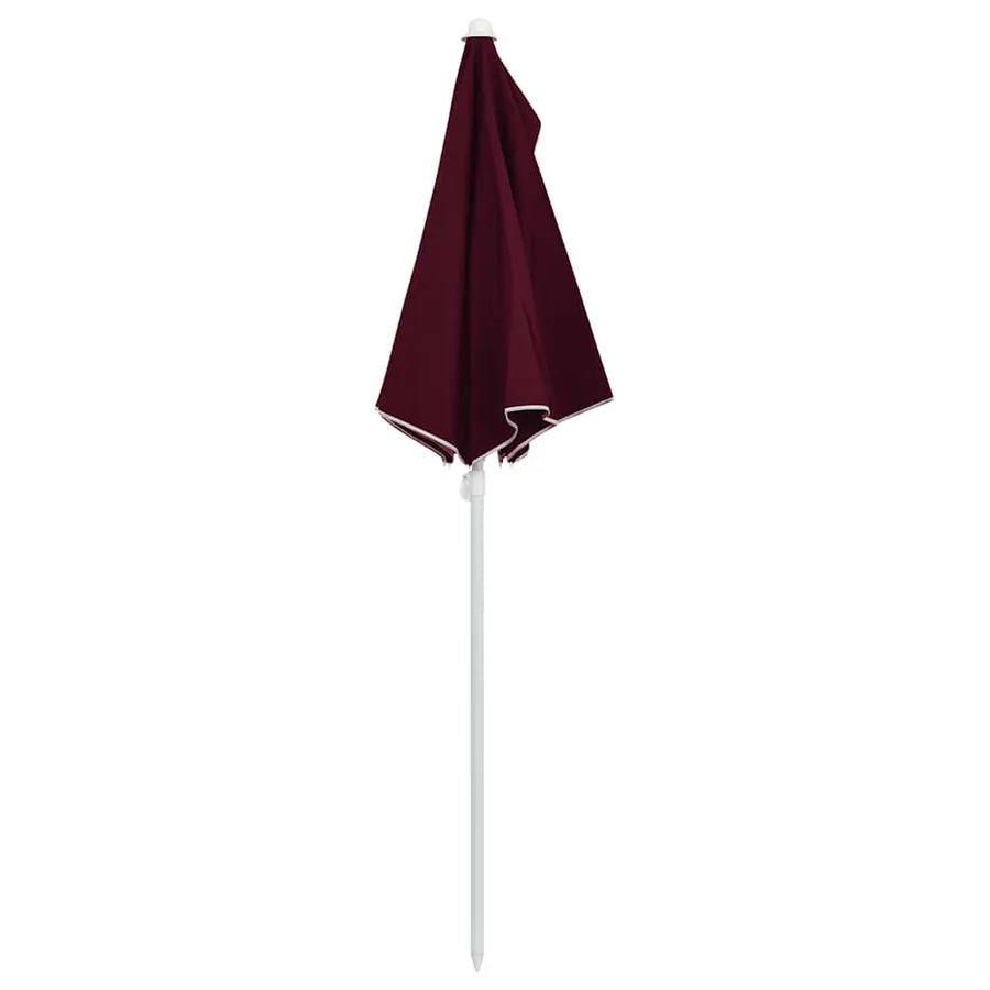 Demi-parasol de jardin avec mât 180x90 cm rouge bordeaux - 6