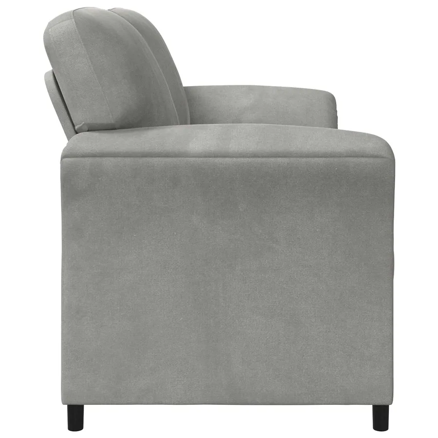 Sofa 3 places Gris clair 198 x 83 x 95 cm Velours - 4