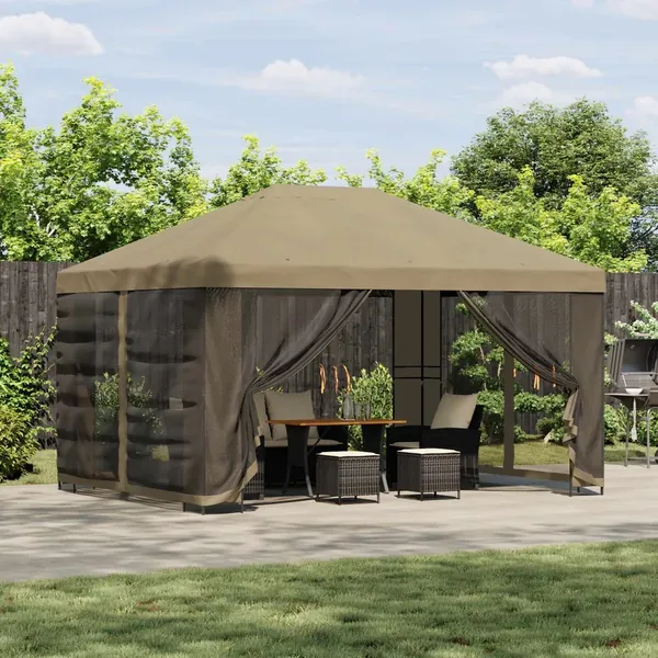 Abri de jardin avec parois 4 × 3 m Beige Polyester et Acier