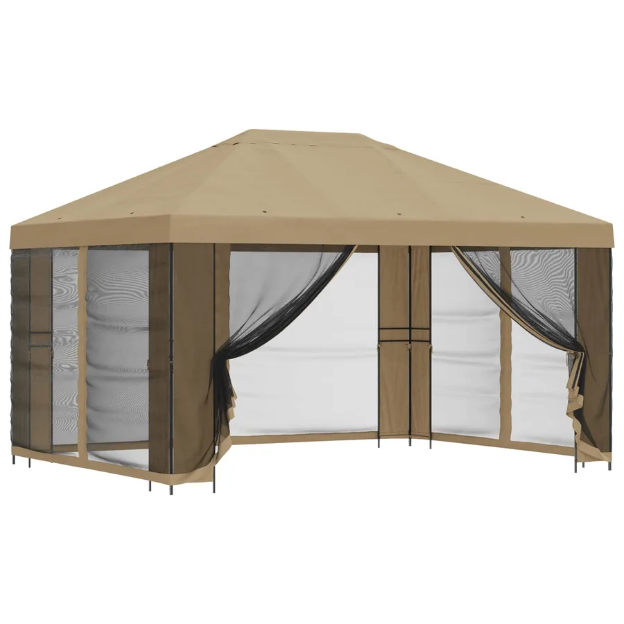 Abri de jardin avec parois 4 × 3 m Beige Polyester et Acier - 2
