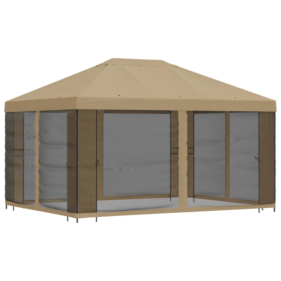 Abri de jardin avec parois 4 × 3 m Beige Polyester et Acier - 3