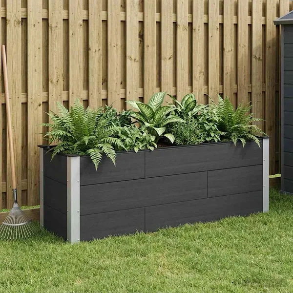 Jardinière surélevée Noir 150 x 50 x 54 cm