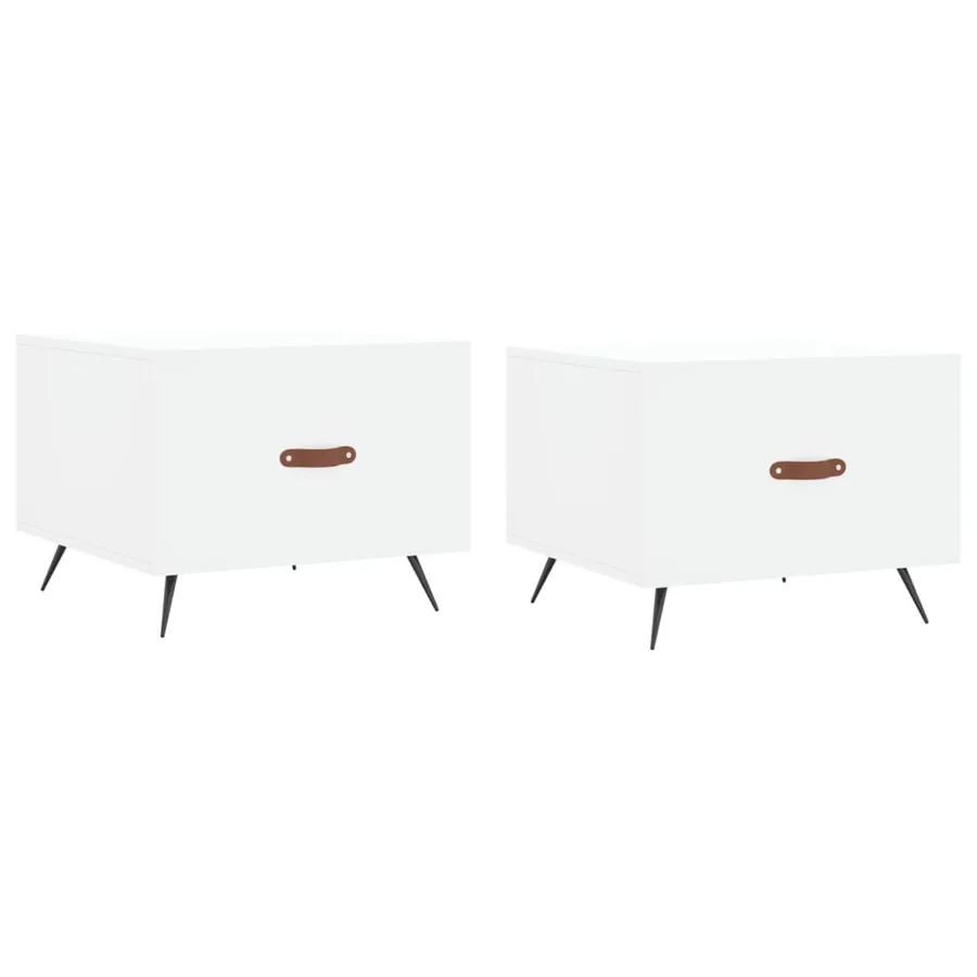Tables basses 2 pcs blanc 50x50x40 cm bois d'ingénierie - 2