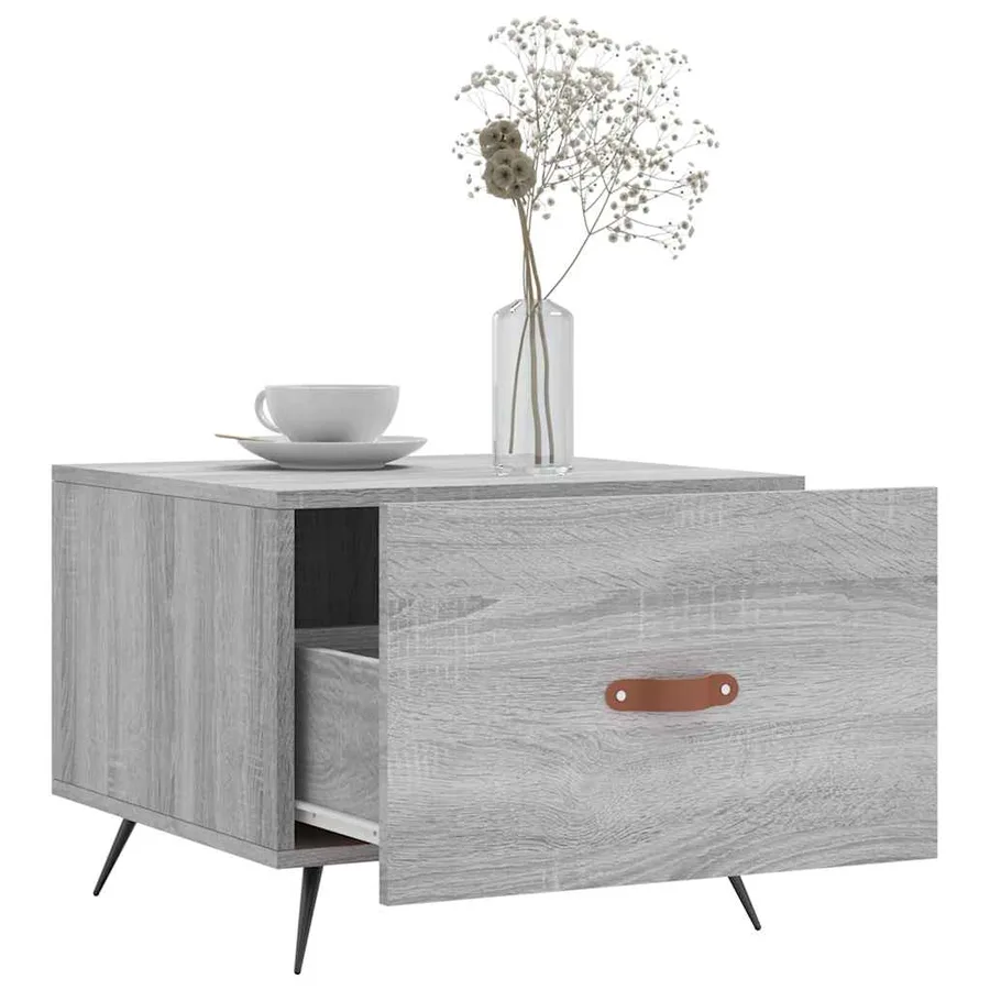 Table basse Sonoma gris 50x50x40 cm Bois d'ingénierie - 4