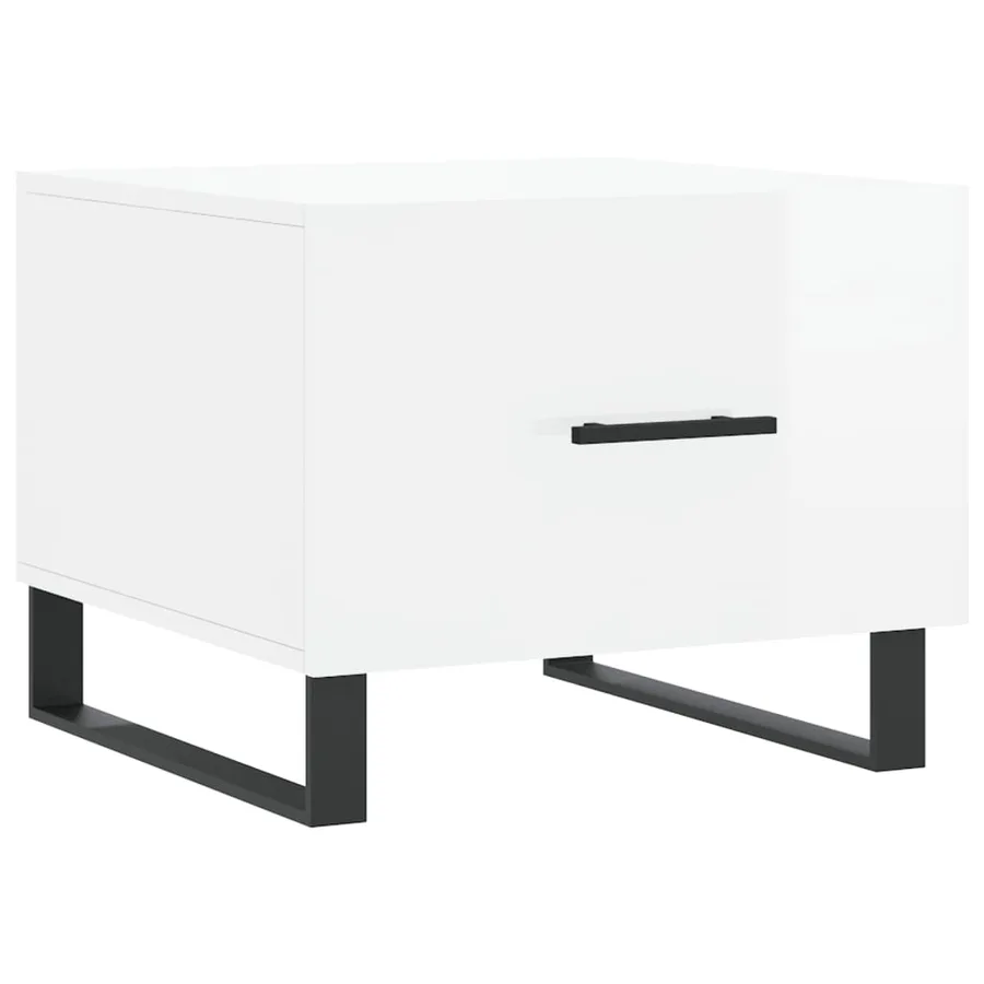 Tables basses 2 pcs blanc brillant 50x50x40cm bois d'ingénierie - 5