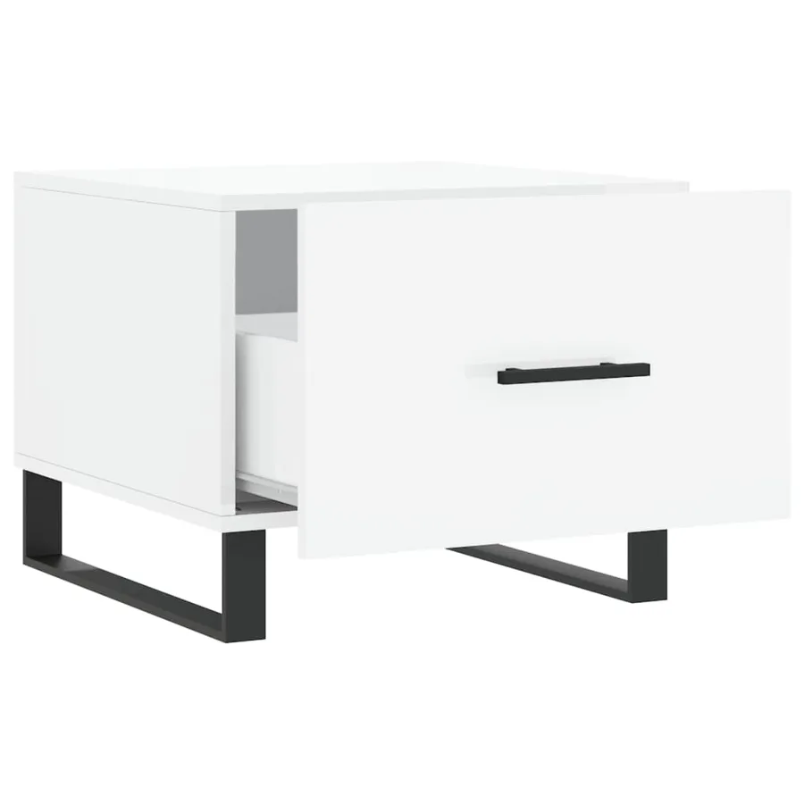 Tables basses 2 pcs blanc brillant 50x50x40cm bois d'ingénierie - 7