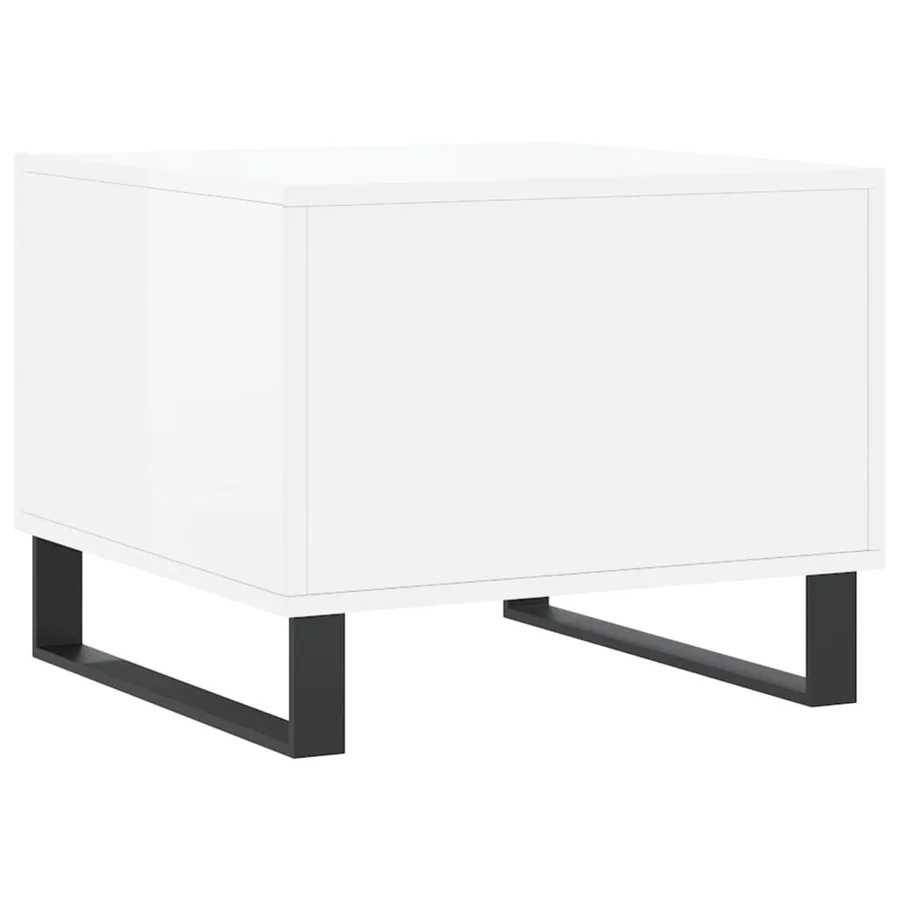 Tables basses 2 pcs blanc brillant 50x50x40cm bois d'ingénierie - 9
