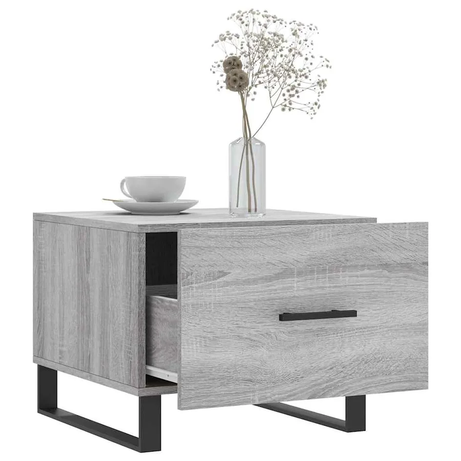 Table basse Sonoma gris 50x50x40 cm Bois d'ingénierie - 4