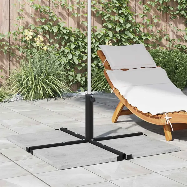Base de parasol avec cadre croisé Noir Acier