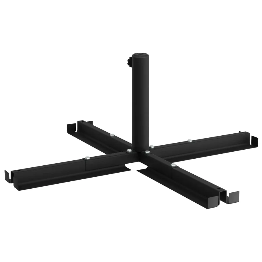 Base de parasol avec cadre croisé Noir Acier - 6