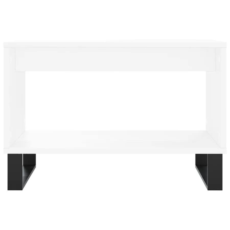 Table basse blanc 60x50x40 cm bois d'ingénierie - 4