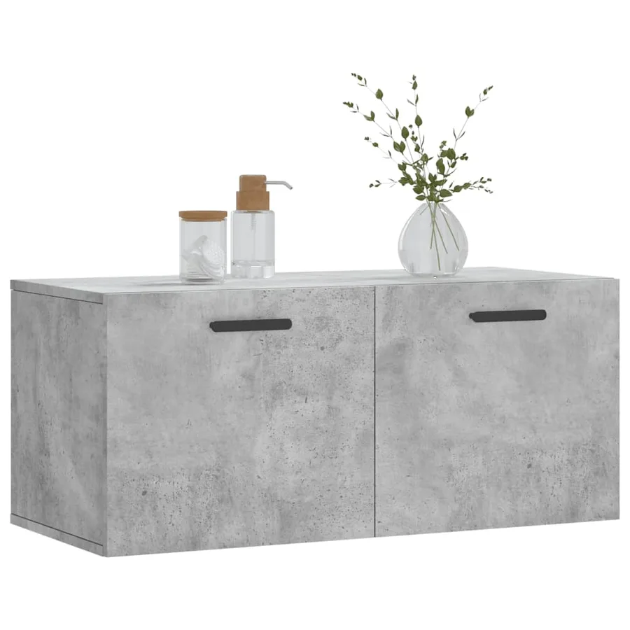 Armoire murale gris béton 80x36,5x35 cm bois d'ingénierie - 3