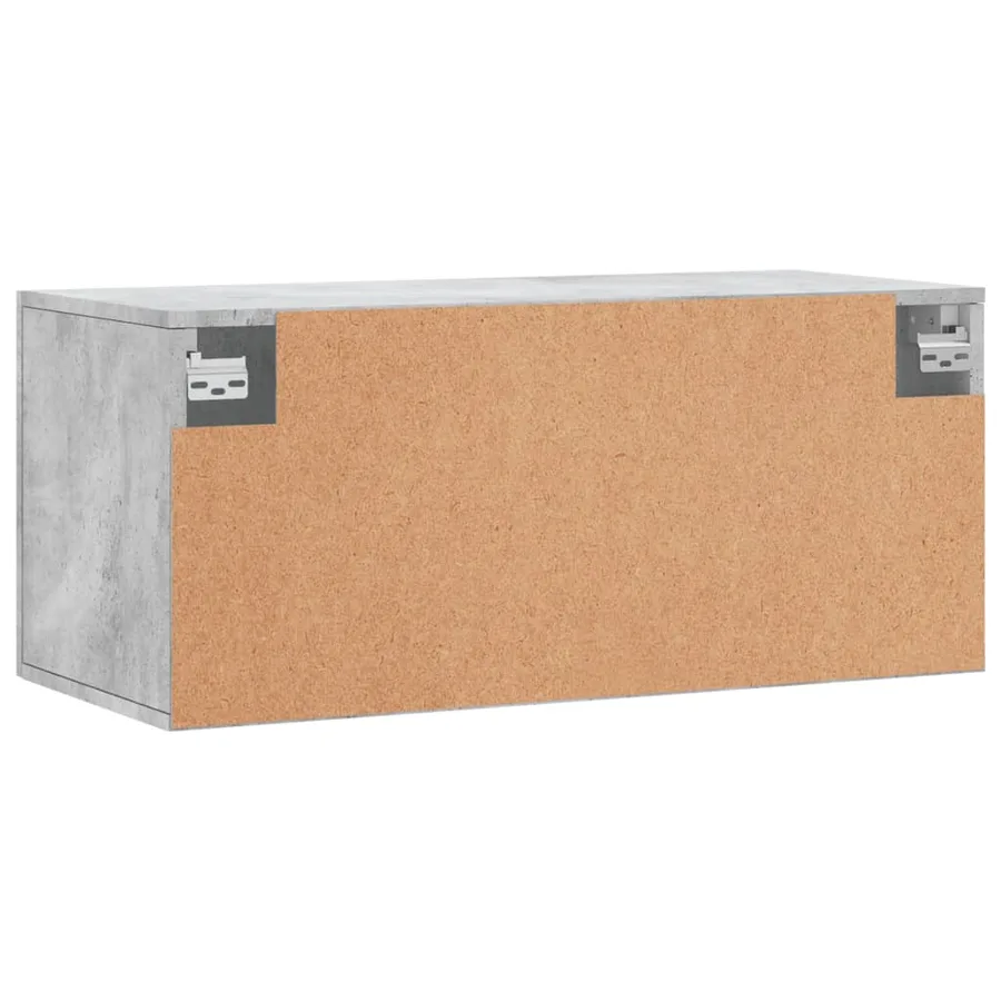 Armoire murale gris béton 80x36,5x35 cm bois d'ingénierie - 8