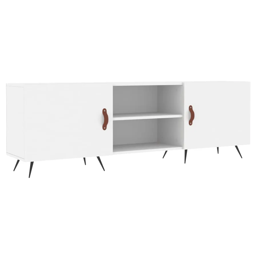 Meuble TV blanc 150x30x50 cm bois d'ingénierie - 2