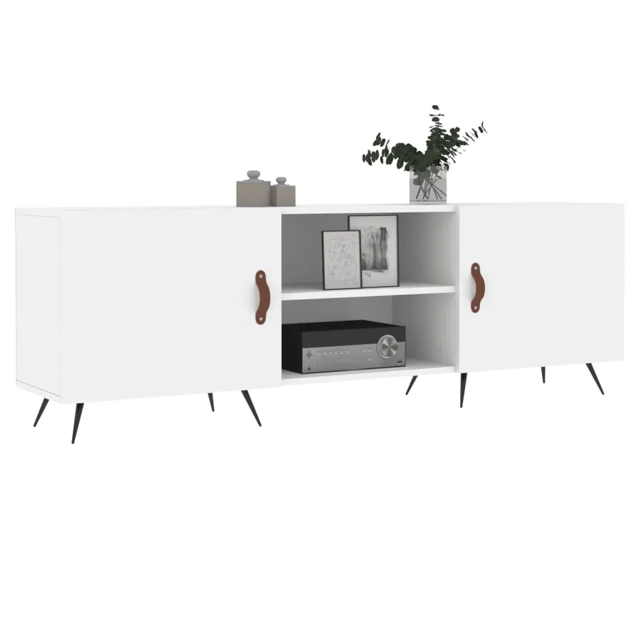 Meuble TV blanc 150x30x50 cm bois d'ingénierie - 3