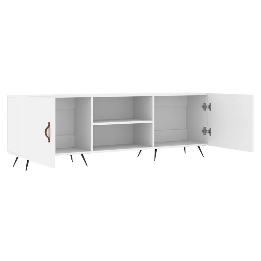 Meuble TV blanc 150x30x50 cm bois d'ingénierie - 6