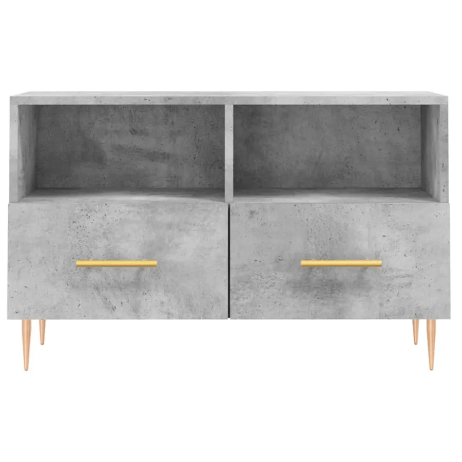 Meuble TV Gris béton 80x36x50 cm Bois d'ingénierie - 5