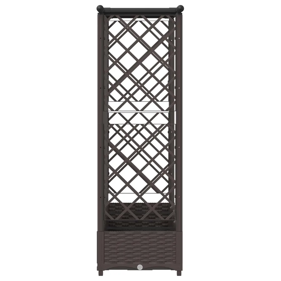 Lit Élevé avec Treillis et Toit Marron 202,5 x 40 x 121 cm PP - 4