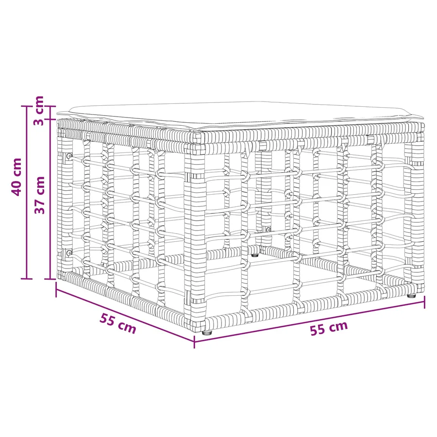 Pouf de Jardin Naturel polyrotin - 8