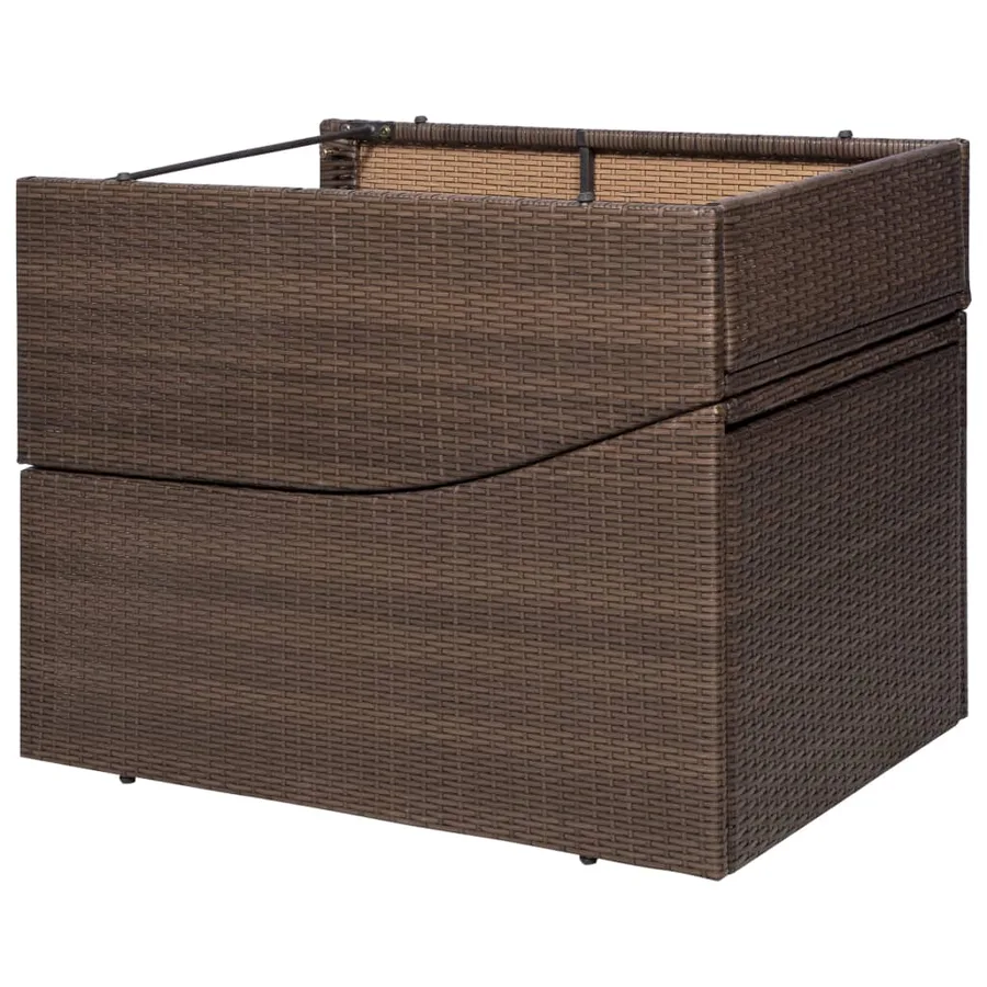 Chaise longue avec coussin Résine tressée Marron - 5