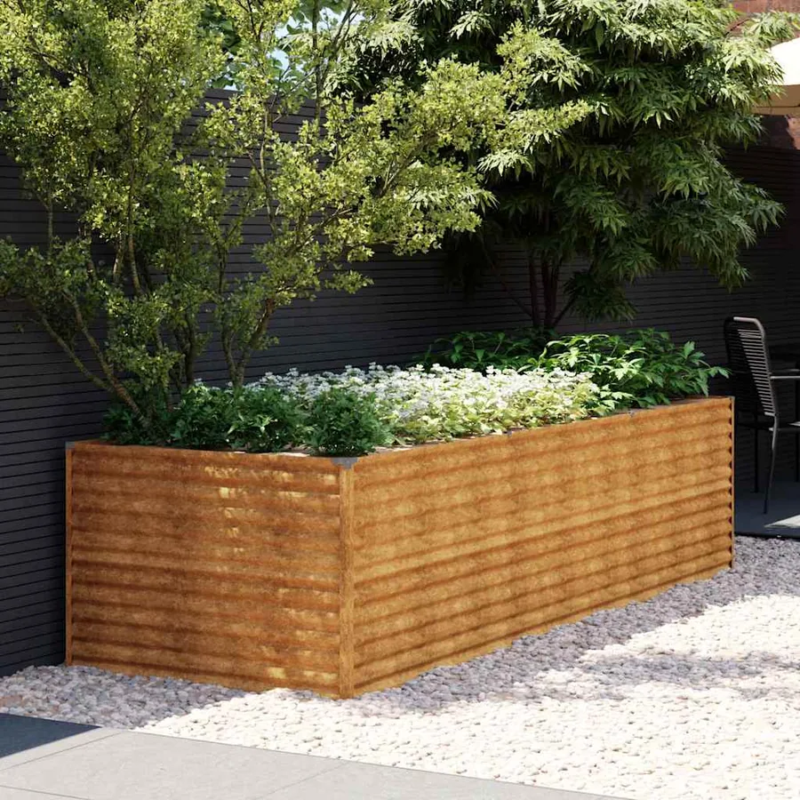 Lit surélevé de jardin 290x100x69 cm acier corten