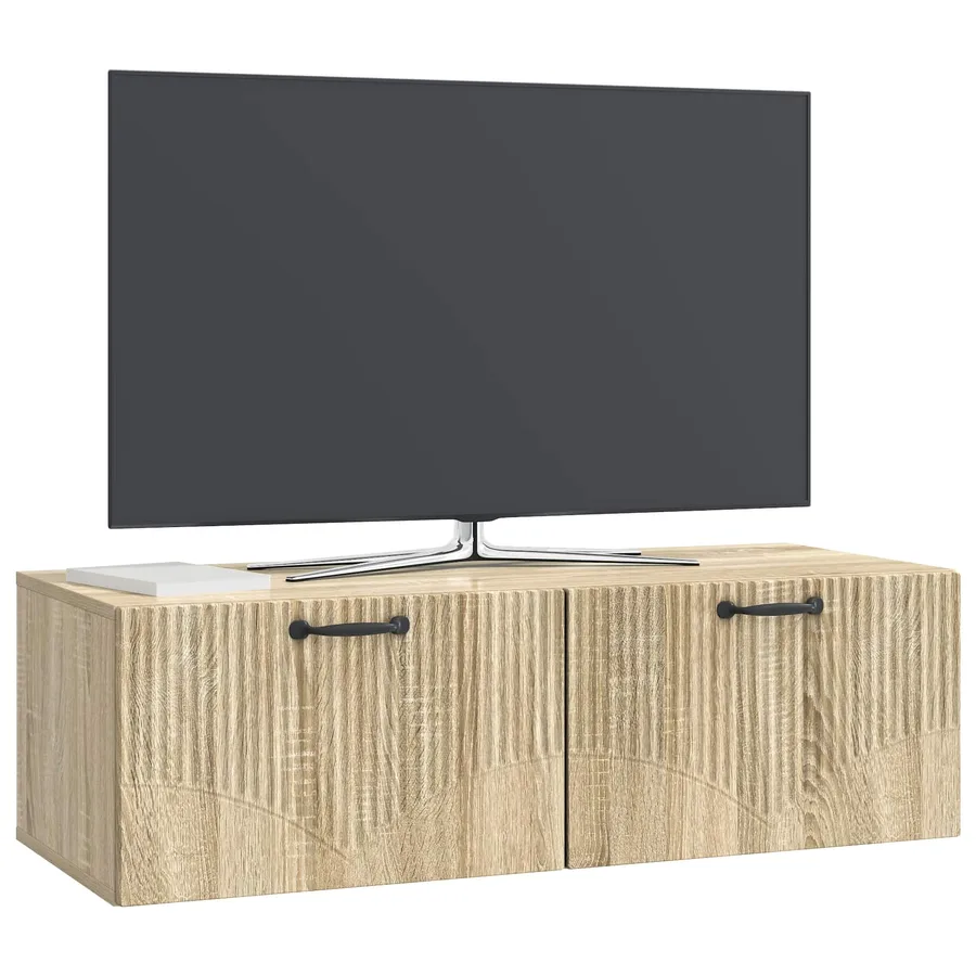 Meuble TV mural Chêne Sonoma 98 x 41 x 30 cm Bois d'ingénierie - 3
