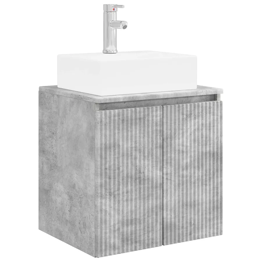 Vanité de lavabo mural Gris béton 49,5 x 41 x 62,5 cm - 2