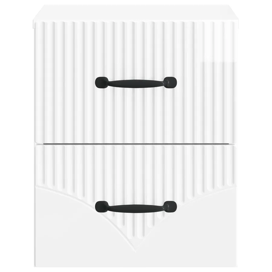 Cabinet de chevet mural Blanc brillant 34,5 x 33 x 40 cm - 5