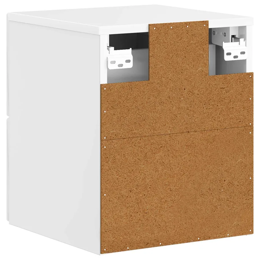 Cabinet de chevet mural Blanc brillant 34,5 x 33 x 40 cm - 7