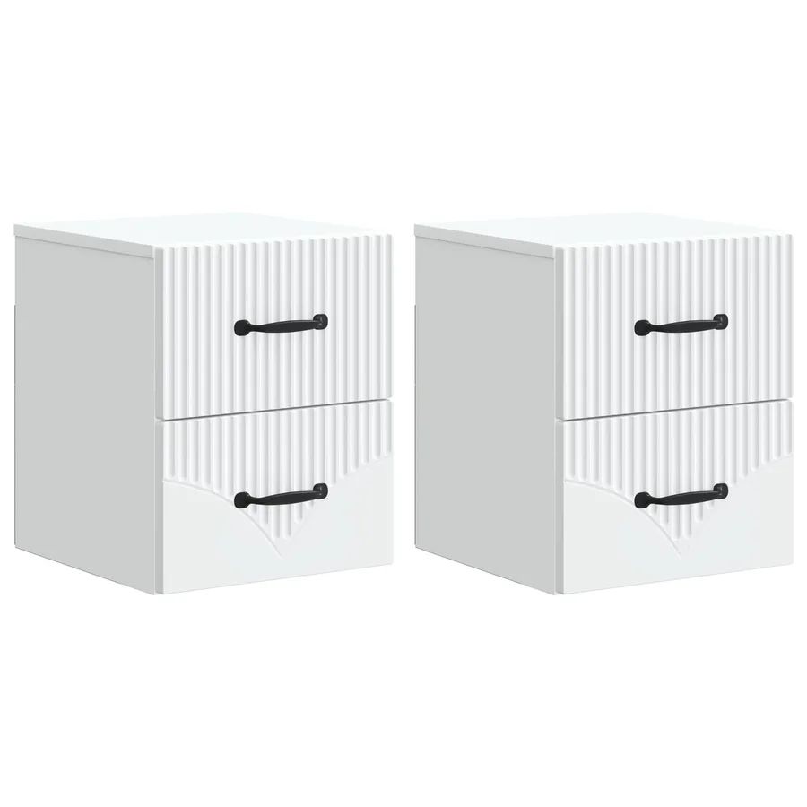 Cabinet de chevet mural 2 pcs Blanc 34,5 x 33 x 40 cm - 2