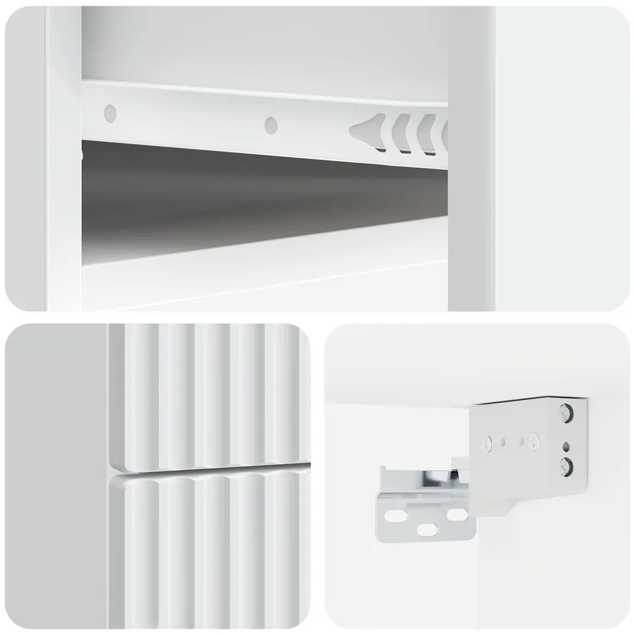 Cabinet de chevet mural 2 pcs Blanc 34,5 x 33 x 40 cm - 8